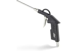 FIAC Pistola Aria Compressa con Ugello da 2mm, Pistola di Soffiaggio Compatta, Ugello a Canna Lunga Addizionale, Accessorio Compressori, Corpo in Alluminio, Pressione Max. 8 Bar, Nero