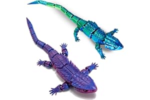 iuiiaii 2 Pcs Lizard Toys 3d Printed Fidget Toy, 3d Printed Toys Lizard Toy, Animal Home Decor for Stress Relief and Anti Anxiety Office Decoration for Children Birthday Gifts Stress Relief Tools