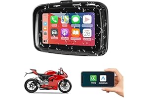 NINETOM Pantalla táctil inalámbrica CarPlay y Android Auto para Moto, Pantalla Impermeable de 5 Pulgadas, Dispositivo de navegación GPS