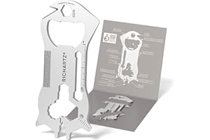 RICHARTZ KEY TOOL work | Multitool Schlüsselanhänger | 16 praktische Funktionen | Hochwertiger, matt gestrahlter Edelstahl | Schlüsselanhänger Werkzeug inkl. Verpackung & Funktionsbeschreibung