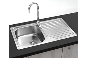 GRESINEX Viena - Fregadero Encastrar 80x44 | 1 Seno y 1 Escurridera | Acero Inoxidable Aisi 304 |