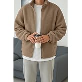 Ghassy Co. Erkek Isı Termal İ&ccedil; Dış Sherpa Sonbahar Kış Tam Fermuarlı Peluş Polar Sweatshirt