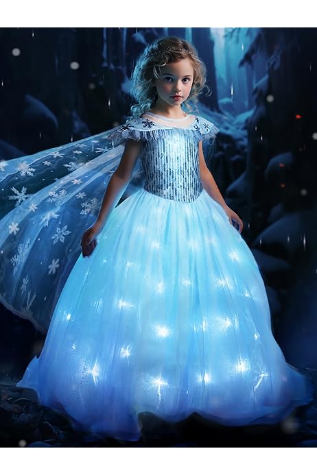 Elsa And Anna Frozen Disney Frozen Elsa Musical Light Up Dress Costume  Disney Store Light Up