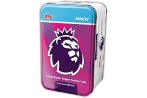 Topps flaggskepp Premier League 2026/27 samlarkort – Super Tin 3 | Varje superburk innehåller 50 kort inklusive 3 On-Fire kort och 2 exklusiva Blue Voltage paralleller!