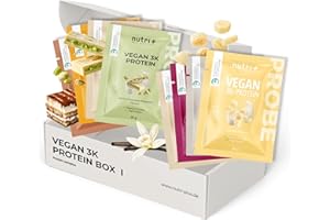 Nutri + Paquete de Muestra de Proteínas (8x 30 g) - Set de Degustación Mezcla de Proteínas Veganas en Polvo - Kit de Prueba vegan 3k Protein Powder