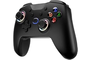 Diswoe Update Switch Controller, Bluetooth Switch Pro Controller for Switch/Lite/OLED with Hall Effect Joystick, Cool RGB Light, Programmable Buttons, Turbo, Vibration, 6-Axis, One Key Wake Up