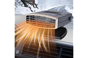CHUANKEFANXING Calentador de Coche, 12V 200W Calentador de Coche Portátil, 2 en 1 Calentador Portátil de Descongelador Parabrisas de Coche, 360 °Rotatable Auto Windshield Defroster para todos los coches