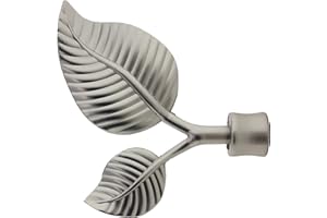 GIRASOLE HOME® Terminale Doppia Foglia per Asta da Tenda dal Diametro di 18-20 mm 2 Pezzi in Alluminio (Nichel Satinato)