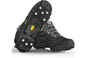 JiangLin Schuhspikes mit 8 Zähne, Ice Klampen Steigeisen, Edelstahl Spikes Steigeisen, Anti Rutsch Schuhspikes, Spikes für Schuhe, Schuhkrallen Steigeisen, Steigeisen Schuhspikes
