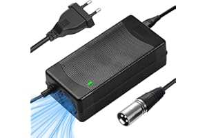 Honszex 42V 2A Cargador para Bicicleta Eléctrica, Patinete Electrico, Sillas de Ruedas Eléctricas, Cargador Universal para Batería de Litio de 36V, Conector XLR de 3 Pines