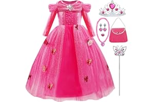 LiUiMiY Kostium księżniczki, dziewczęcy, na karnawał, długi rękaw, przebranie na imprezę, urodziny, Halloween, święto, z akcesoriami