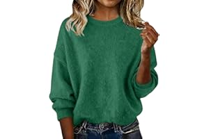 GENERIC Cashmere Jumpers Ladies,Oversized Crew Neck Women's Jumper,Lightweight Thermal Solid Color Loose Fit Casual Womens Sweaters,Autumn Winter Daily Work Travel Sweaters Long Sleeve Tops Pullover