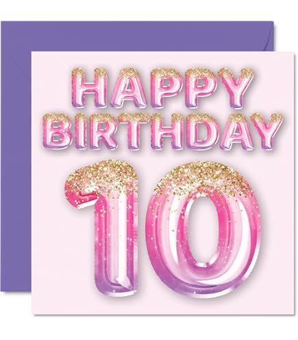 Biglietto di auguri per il 10° compleanno per ragazzi – Pigiama party da gioco – Biglietto di buon compleanno per bambini di 10 anni – Biglietto di compleanno per bambini di 10 anni Età dieci - Italia