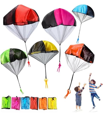 Lot De 10 Parachutes Jouets à Lancer à La Main - Multicolores, Nylon Résistant - Jeux Extérieurs Pour Enfants, Garçons Et Filles