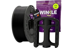 WINKLE FEED YOUR PRINTER WINKLE Filamento ASA Negro Azabache | Filamento Impresora 3D | Filamento ASA 1,75mm 1kg | ASA Negro | Compatible con Mayoría Impresoras 3D | Precisión Dimensional | Resistente | Bobina 1kg