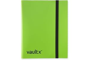 Vault X Heftmappe - 9 Fächer Sammelkarten Trading Cards Mappe - 360 Fächer mit Seitenöffnung für Spielkarten zum sammeln und tauschen grün