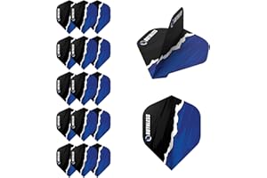 RUTHLESS Dart Flights | Premium 100 Micron Standard Number 2 Shape Rip Torn Design, Red, White, Blue, Black, Multiple Pack Sizes