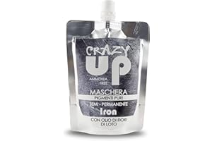POP ITALY Crazy Up Maschera Colorante Senza Ammoniaca Semipermanente per Capelli - 200 ml (Iron)