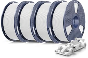 SUNLU 4 kg PLA+2.0 filamentpaket, uppgraderad PLA Plus-filament, vit x 4