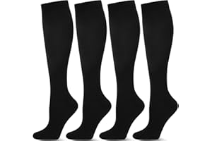 Zuimei 2 Pairs Compression Socks for Women&Men Circulation 20-30 mmhg Flight Socks Knee High Compression Stockings for Athletic Nurse Running Travel