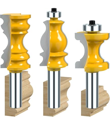 Yonico 16112 Large Standard Cap Crown Cap Molding Router Bit - 1/2 Inch Shank