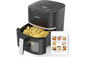magicplux Air fryer chaud 5,5L, Friteuse sans huile 1500W avec 13 préprogrammés, avec fenêtre de visualisation, X CYCLONE AIR-Technologie de chaleur uniforme, Recettes, Lavable au lave-vaisselle