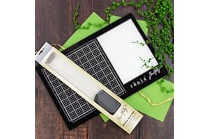 Tonic Studios Tim Holtz Right-Handed Media Mat & Tool Guide Bundle - Includes Glass Media Mat, Replacement Non-Stick Mat, and Media Tool Set - Ideal for Crafting and Mixed Media Projects