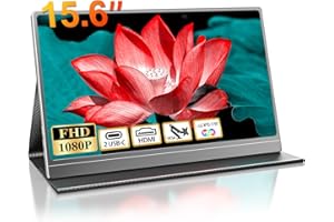 COOLHOOD Monitor Portátil Pantalla Portatil de 15,6 Pulgadas IPS FHD 1080P 100% sRGB Mini HDMI/USB C de Computadora, HDR Monitor con HDMI/USB C para PC, Laptop, Teléfono, Xbox, PS5, Switch
