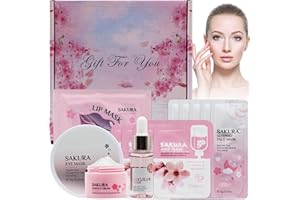 HASAIKA® Set Regalo Per La Cura Della Pelle, Kit per la Cura Della Pelle, Cura Della Pelle Sakura Kit,per la Cura del Viso con Estratto di Fiori di Ciliegio per la Cura Della Pelle da Donna