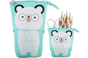 Hillylolly Teleskopisch Mäppchen, Federmäppchen Stehend Kinder, Federmäppchen Reißverschluss 2 in 1, Federtasche Stehend, Pop Up Pencil Case, Einziehbares Mäppchen, für Mädchen Jungen