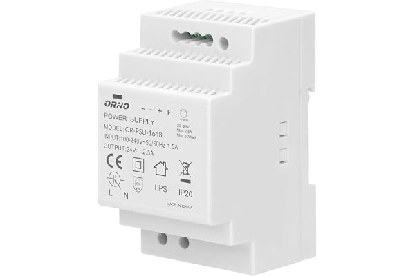 ORNO PSU-1648 Transformateur pour rail DIN 24VDC, 2,5A, 60W (3 modules)