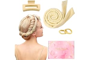 WHALINE Bigodino Lungo per Boccoli di Capelli Lunghi e Medi Senza Calore, Fascia Morbida in Velluto, Curler Arricciacapelli