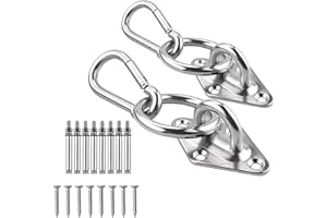 TooTaci Hamac à Suspendre kit Ultra Durable Hamac Crochets et mousquetons, véranda, Jardin, Balcon, Gazebo ou Toute Autre Structure dans Votre Maison Qui Peut Supporter