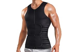 Meichoon Sauna Suit with Waist Trainer Weight Loss Body Shaper Sweat Vest for Men Gym Workout Exercise