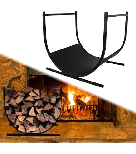 Amagabeli - Griglia Per Camino In Ghisa, Porta Legna Da Ardere Robusto, 45.6cm, Per Interni Ed Esterni - Foto 5