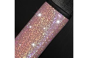 ‎JOYFAN JoyFan 2 Stück/Set Crystal Diamond Autositz Gurt Schulterpolster Gurtpolster Strass Leder handgefertigte Sicherheitsgurtabdeckung Sparkling Bling Autozubehör - Universal Fit (Rosa)
