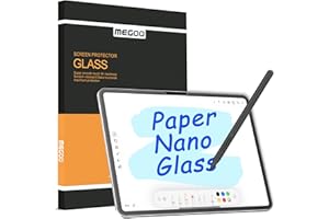 MEGOO Protector de pantalla de vidrio templado Paper Feel para Surface Pro de 12 pulgadas (2025) - Escritura como en papel, Protección 9H, Antirreflejos, Control de lápiz preciso, Paquete de 2.