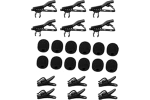 WANGCL Microphone Clip with 12 Mic Covers Microphone Accessories for Lavalier Microphone Lapel Microphone 12 Pack