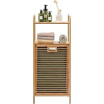 Portabiancheria In Bambù Con 2 Cestini - Mobile Bagno Salvaspazio 90x38x30cm, Elegante E Resistente - Foto 5
