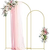 Wokceer 7.2ft 6ft Wedding Arch Stand Gold Metal Arch Stand for Birthday Party Ceremony Baby Shower Graduation Decoration