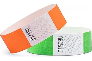 linie zwo ®, Pack de 1000 Pulseras de Seguridad 19 x 254 mm, Naranja neón (500 unidades) + Verde neón (500 unidades)