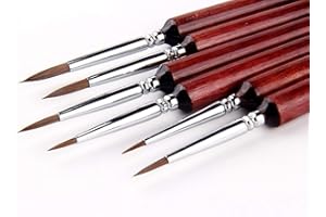 Fuumuui belette Poils de martre Miniature Miniature Fine détail Ensemble de pinceaux pour Aquarelle, Huile, Peinture Acrylique, Ongles, Peinture par numéros, Visage à l'échelle