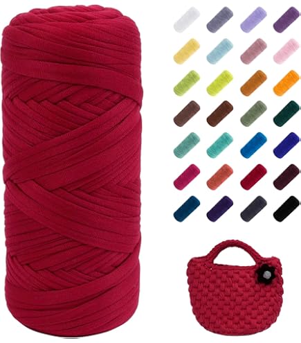 Fettuccia Lycra WAOO Per Uncinetto – Larghezza 2 Cm, 300 Gr (110 M), 95% Poliestere 5% Spandex, Colore Bordeaux