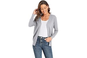 CUNYI Gilet Femme, Chandail Tricot avec Boutons pour Femme, Pull Veste Cardigan Col V Manches Longues Classique