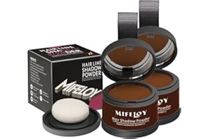 MIFELOY 2 Stück Haaransatz Puder mit Spiegel Schwamm, Braun Unsichtbares Ansatzpuder, Soforteffekt Concealer zur Haarverdichtung für Frauen Männer, Wasserfestes Haar Make-up zum Ansatz kaschieren