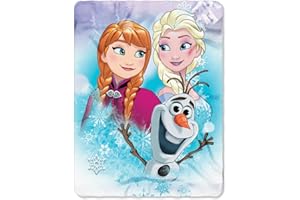 Northwest Koc polarowy „Śnieżna podróż” z postaciami Disneya z Krainy Lodu, 112 cm x 152 cm, wielokolorowy, 1 szt.