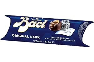 Baci Dark Chocolate Truffles with Hazelnut, Gluten Free, Tube, 37.5 g (Pack of 1)