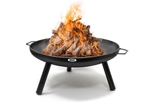 HEAT Outdoor Living Brasero de 60 cm de diamètre avec Pieds et poignées - Brasero de 60 cm de diamètre - pour Le Jardin - 60 x 70 x 28 cm