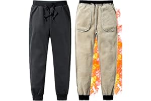 CheChury Pantalon de Jogging Homme en Coton Pantalon de Survêtement de Fitness Léger Doublure Polaire Ultra Chaud Pantalons Grande Taille