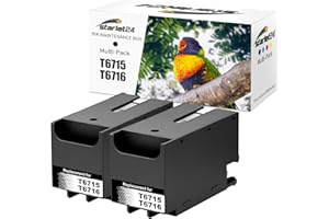 Starlet24 2x scatole di manutenzione T6715 compatibili con Epson T6715 T6716 C13T671500 C13T671600 per Workforce Pro WF-4720DWF WF-4725DWF WF-4730DTWF WF-4740DTWF WF-4825DWF WF-C5710DWF WF-C5790DWF